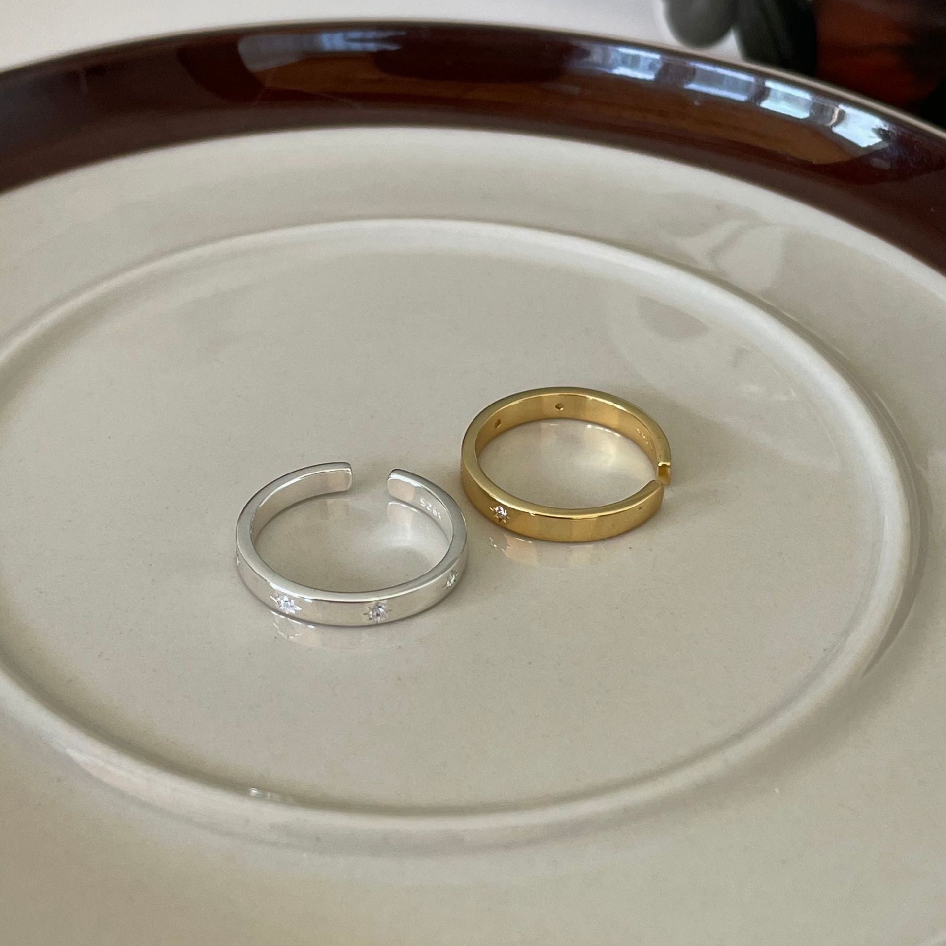 Sterling Silver Trendy Jewelry Fashion Minimalist Zircon Ring