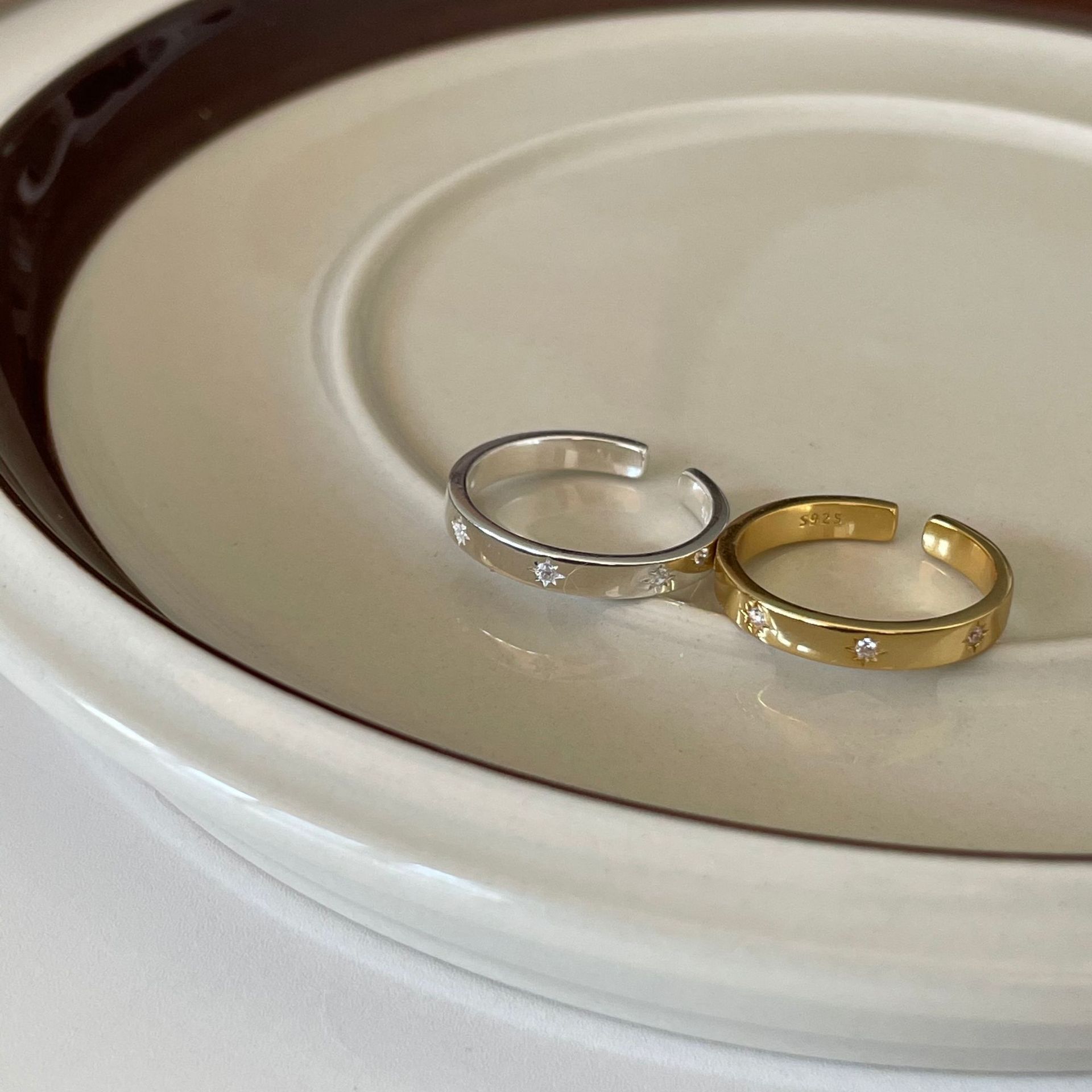 Sterling Silver Trendy Jewelry Fashion Minimalist Zircon Ring