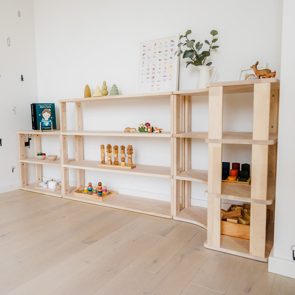 Modular Montessori Shelf Corner - 3 Shelves